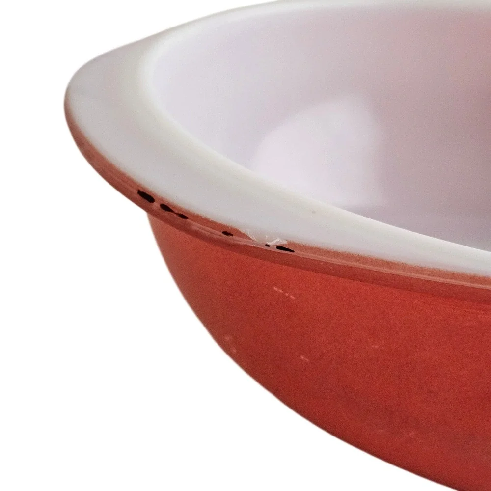 Vintage Pyrex 024 Casserole Bowl 2 Qt Coral Pink Red Milk Glass 8.25 USA‎ FLAWS